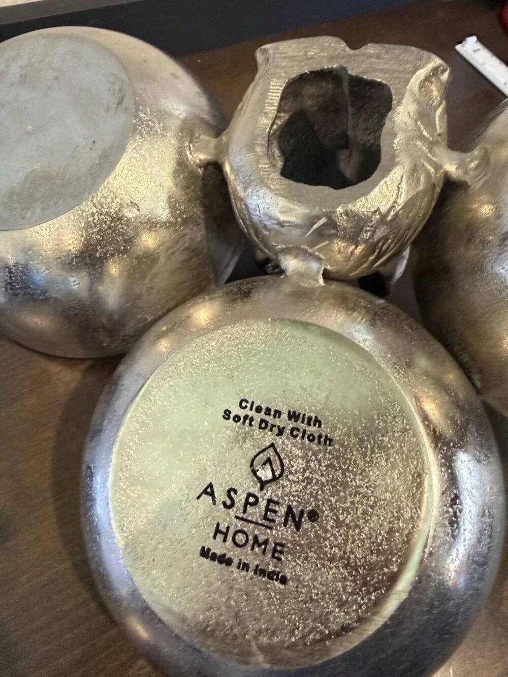 3 Bowl Server Elephant Metal Aluminum by Aspen Home
